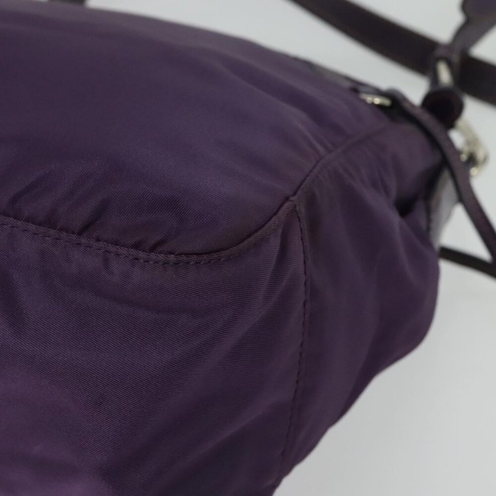 Authentic PRADA Shoulder Bag Nylon Purple Silver - Picture 8 of 16